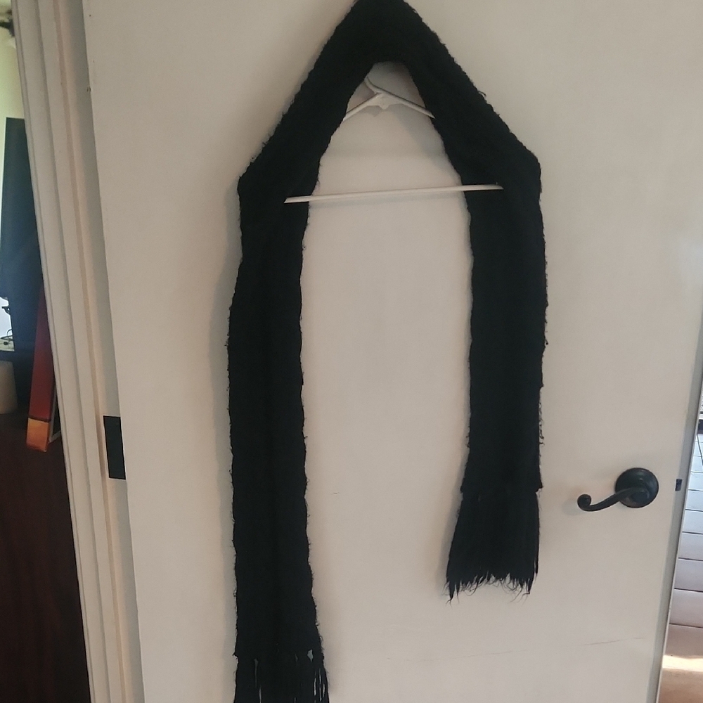 Black Fringed Scarf
